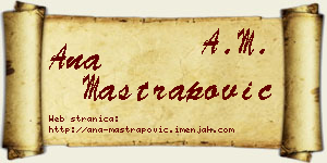 Ana Maštrapović vizit kartica